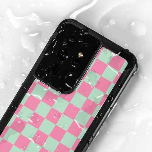 Watermelon Checkered Galaxy S24 Ultra Waterproof Case