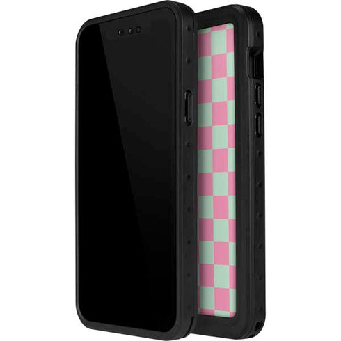 Watermelon Checkered iPhone 15 Pro Waterproof Case