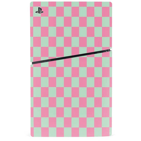 Watermelon Checkered PS5 Slim Digital Edition Console Skin