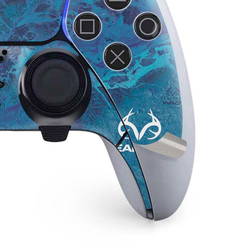 RealTree WAV3 Blue Camo PS5 DualSense Edge Pro Controller Skin