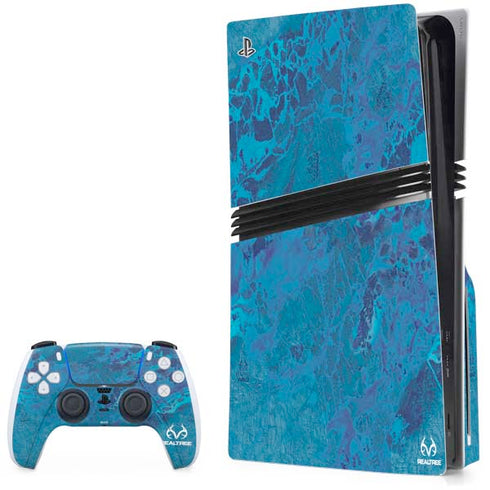 RealTree WAV3 Blue Camo PS5 Pro Disk Bundle Skin