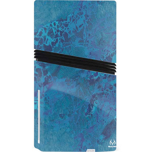RealTree WAV3 Blue Camo PS5 Pro Disk Console Skin
