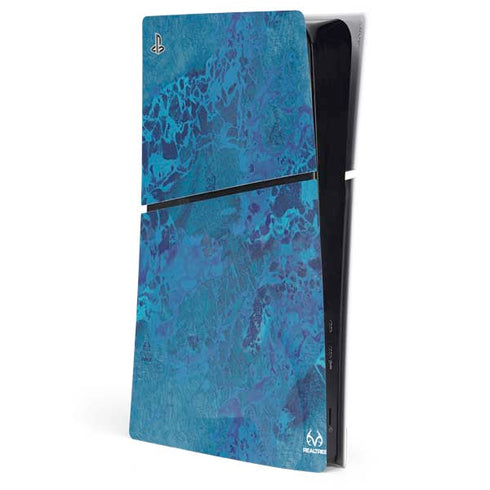 RealTree WAV3 Blue Camo PS5 Slim Digital Edition Console Skin