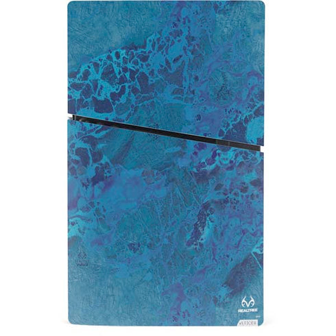 RealTree WAV3 Blue Camo PS5 Slim Digital Edition Console Skin