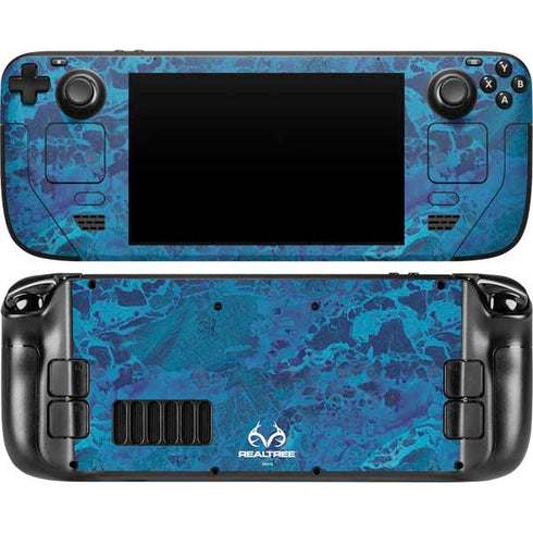 RealTree WAV3 Blue Camo Steam Deck Handheld Gaming Computer Skin