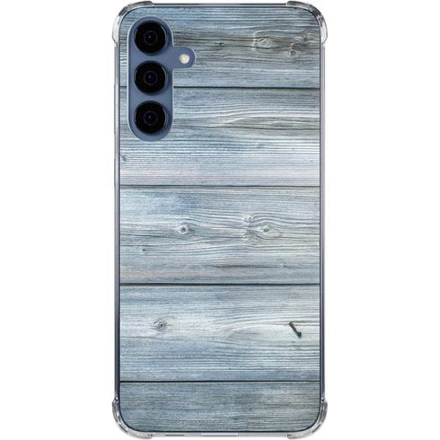 Weathered Blue Wood Galaxy A35 5G Clear Case