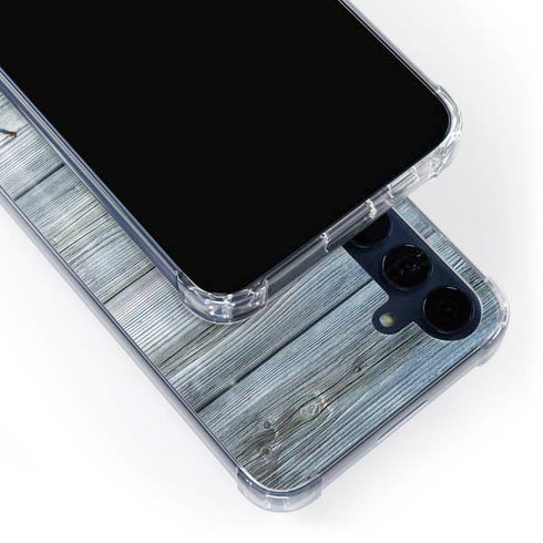 Weathered Blue Wood Galaxy A35 5G Clear Case