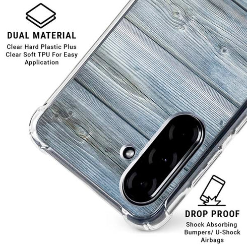 Weathered Blue Wood Galaxy A36 5G Clear Case