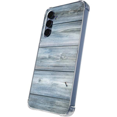 Weathered Blue Wood Galaxy A55 5G Clear Case