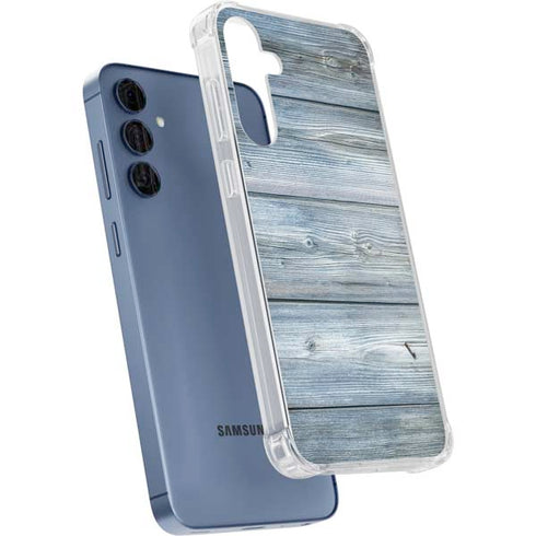 Weathered Blue Wood Galaxy A55 5G Clear Case