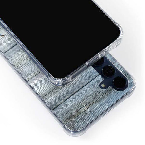 Weathered Blue Wood Galaxy A55 5G Clear Case