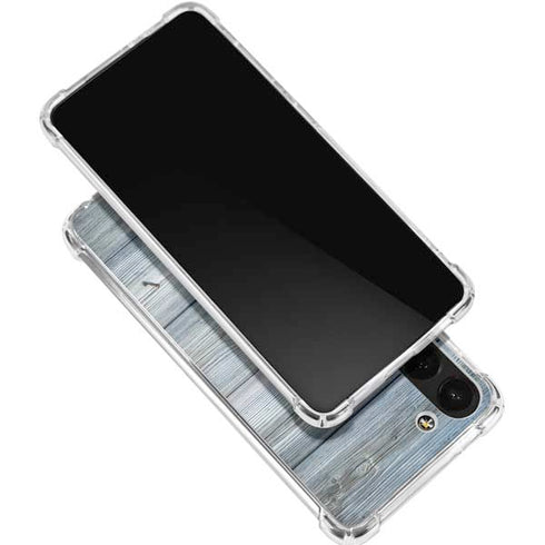 Weathered Blue Wood Galaxy S24 FE Clear Case