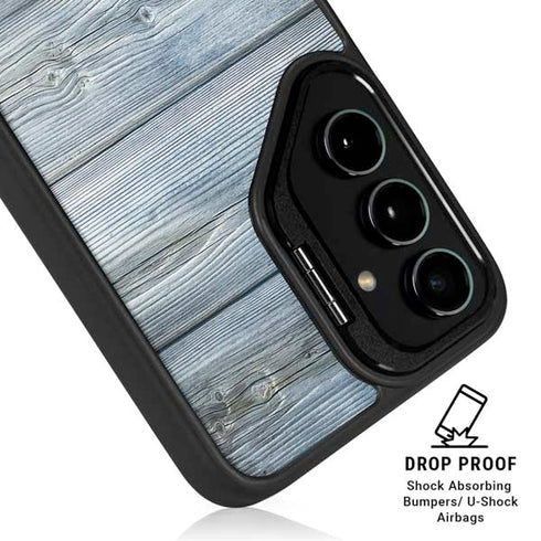 Weathered Blue Wood Galaxy S24 FE Kickstand Case