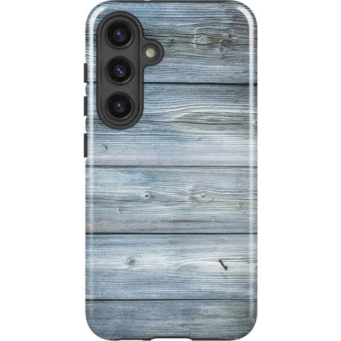 Weathered Blue Wood Galaxy S25 Impact Case