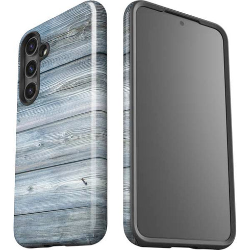 Weathered Blue Wood Galaxy S25 Plus Impact Case