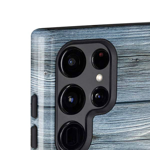 Weathered Blue Wood Galaxy S25 Ultra Impact Case