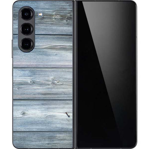 Weathered Blue Wood Galaxy Z Fold5 5G Skin