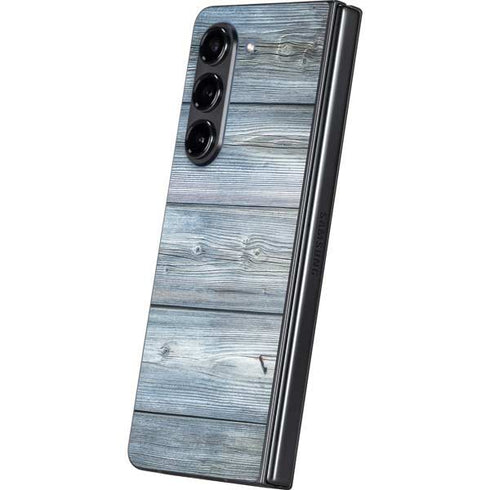 Weathered Blue Wood Galaxy Z Fold5 5G Skin