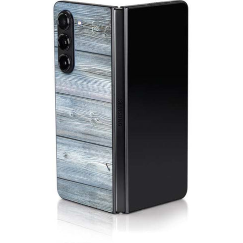 Weathered Blue Wood Galaxy Z Fold5 5G Skin
