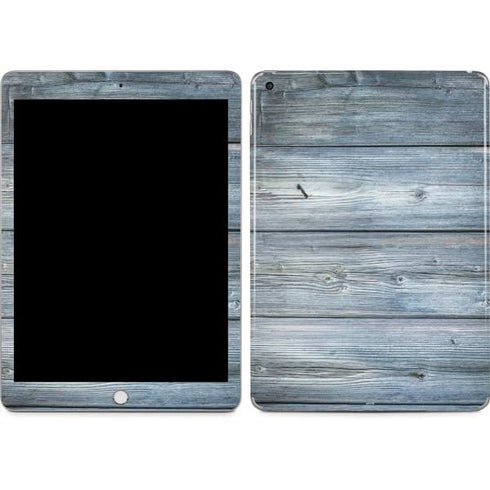 Weathered Blue Wood Apple iPad Skin
