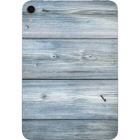Weathered Blue Wood Apple iPad Mini Skin