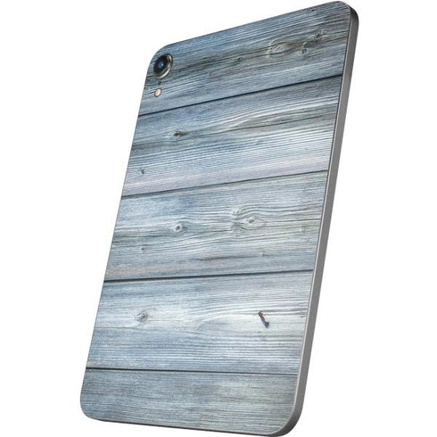 Weathered Blue Wood Apple iPad Mini Skin