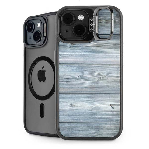 Weathered Blue Wood iPhone 14 Plus Kickstand Case