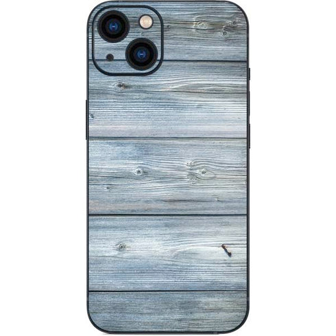 Weathered Blue Wood iPhone 15 Skin