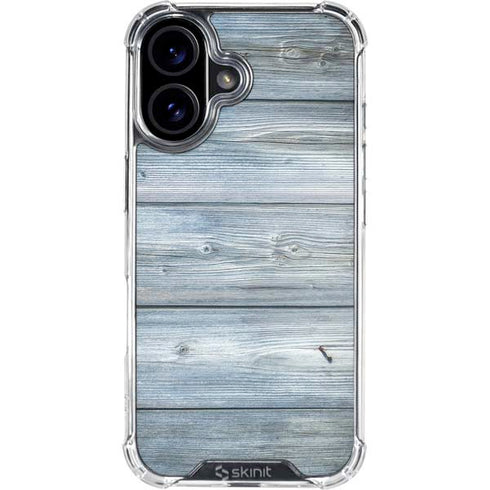 Weathered Blue Wood iPhone 16 Clear Case