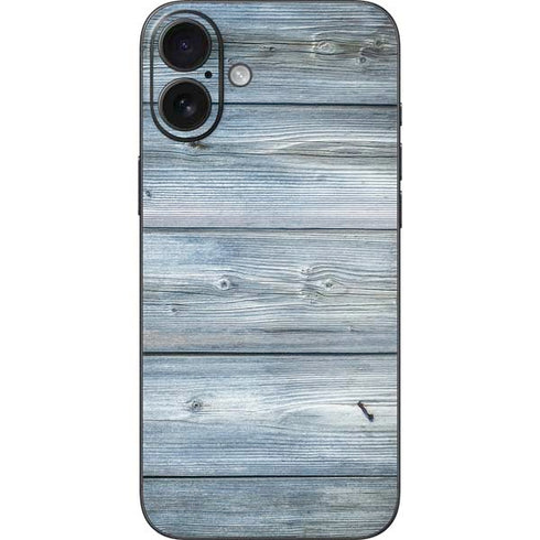 Weathered Blue Wood iPhone 16 Plus Skin