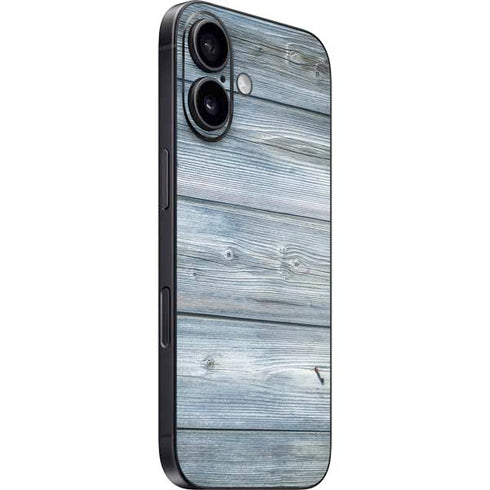 Weathered Blue Wood iPhone 16 Plus Skin