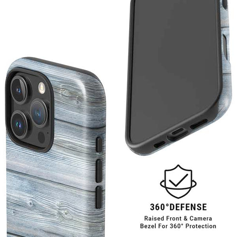 Weathered Blue Wood iPhone 16 Pro Magsafe Impact Case