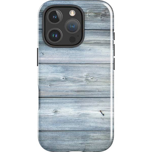 Weathered Blue Wood iPhone 16 Pro Max Impact Case