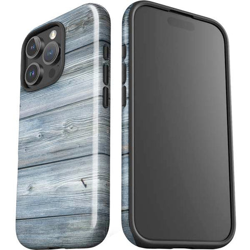 Weathered Blue Wood iPhone 16 Pro Max Impact Case