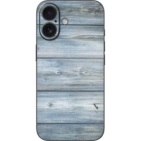 Weathered Blue Wood iPhone 16 Skin