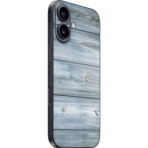 Weathered Blue Wood iPhone 16 Skin