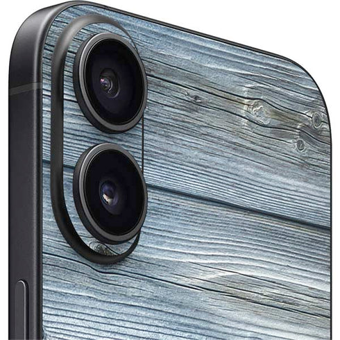Weathered Blue Wood iPhone 16 Skin