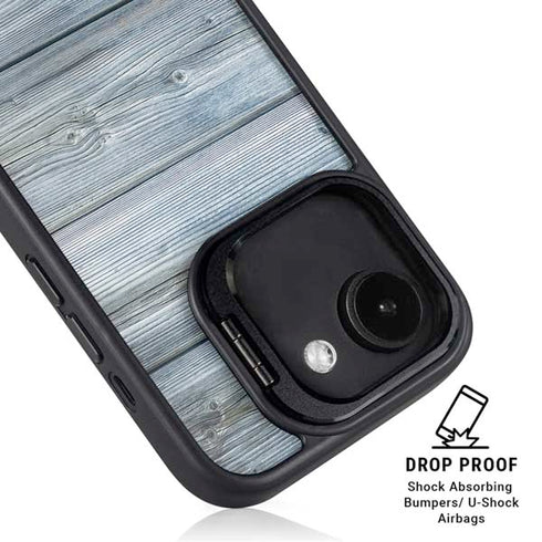 Weathered Blue Wood iPhone 16e Kickstand Case