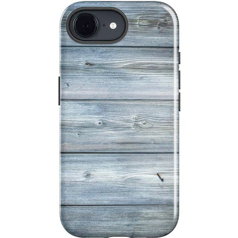 Weathered Blue Wood iPhone 16e Impact Case