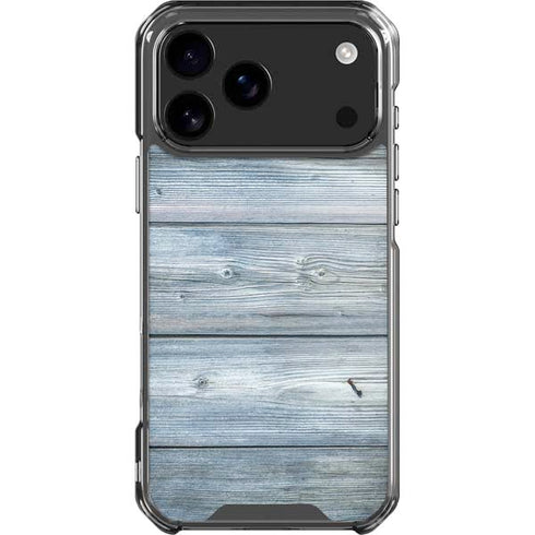Weathered Blue Wood iPhone 18 Pro Max Clear Case