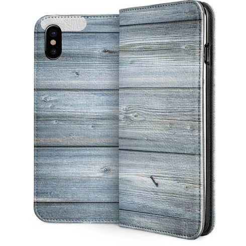 Weathered Blue Wood iPhone 8 Folio Case