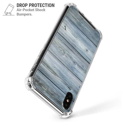 Weathered Blue Wood iPhone X/XS Clear Case