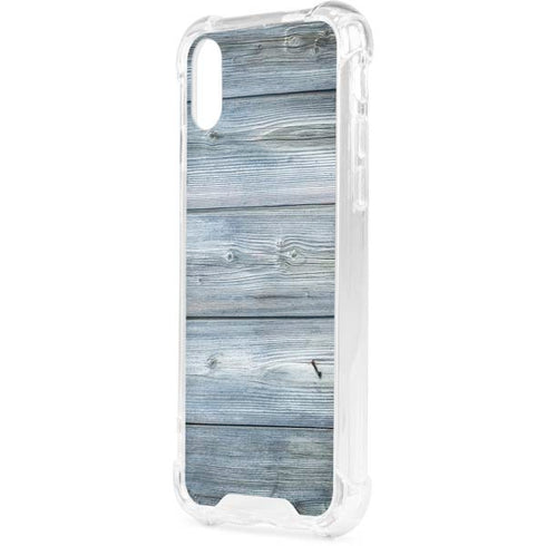Weathered Blue Wood iPhone XS Clear Case