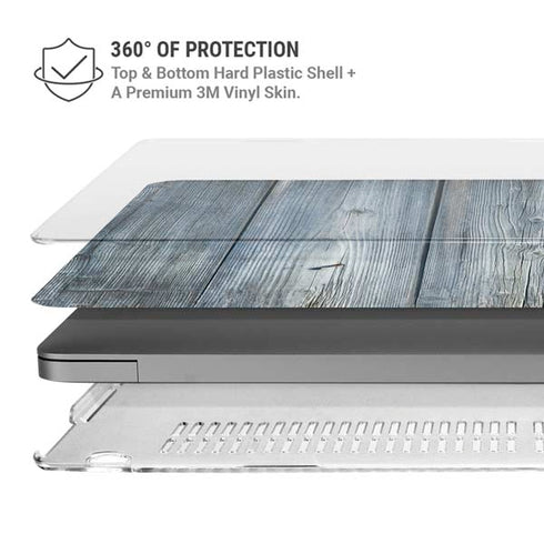 Weathered Blue Wood MacBook Pro 14in (2021-24) Case plus Skin