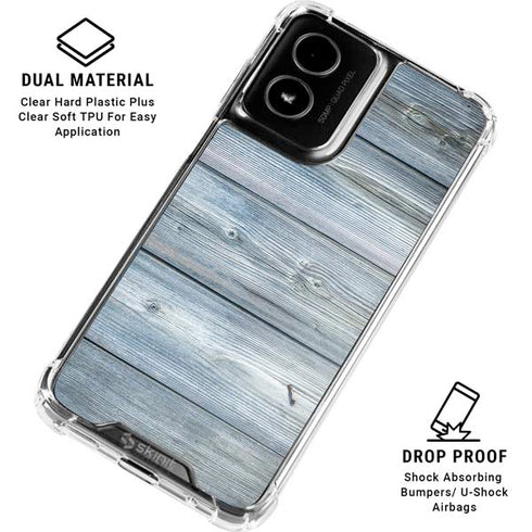 Weathered Blue Wood Moto G Power 5G (2024) Clear Case