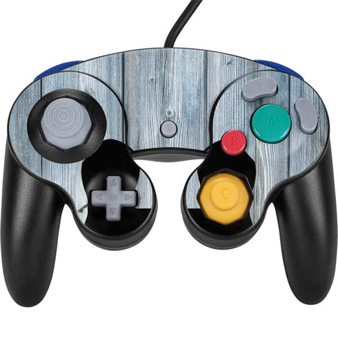 Weathered Blue Wood Nintendo Skins