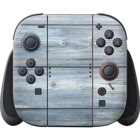 Weathered Blue Wood Nintendo Skins