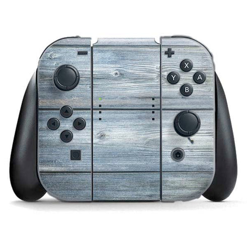 Weathered Blue Wood Nintendo Skins