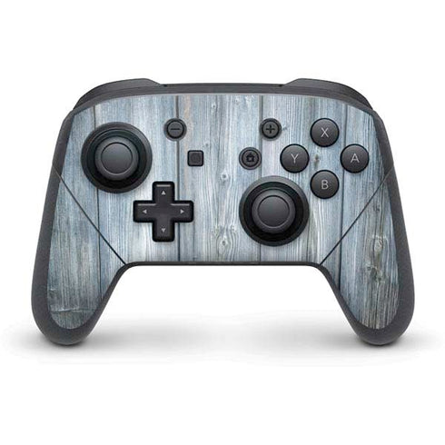 Weathered Blue Wood Nintendo Skins