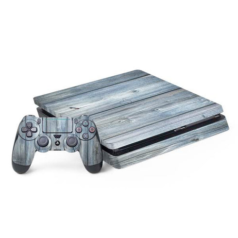 Weathered Blue Wood PlayStation PS4 Skins